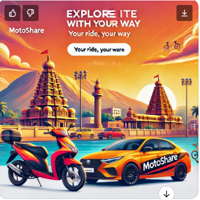 Explore the Heart of Madurai with Motoshare: Your Go-To Bike and Car Rental Platform