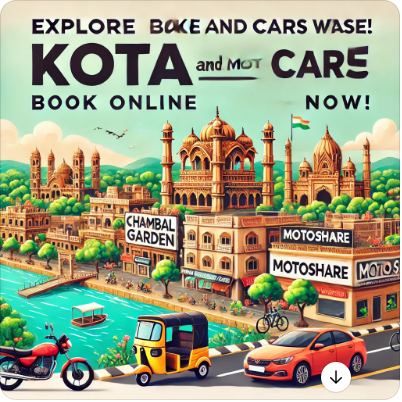 Explore Kota with Ease: Rent Bikes and Cars with Motoshare’s Seamless Booking Platform
