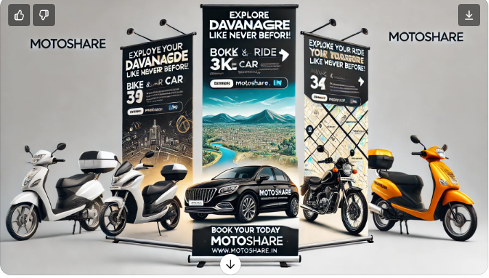 Explore Davanagere Like Never Before: Hassle-Free Bike and Car Rentals with Motoshare